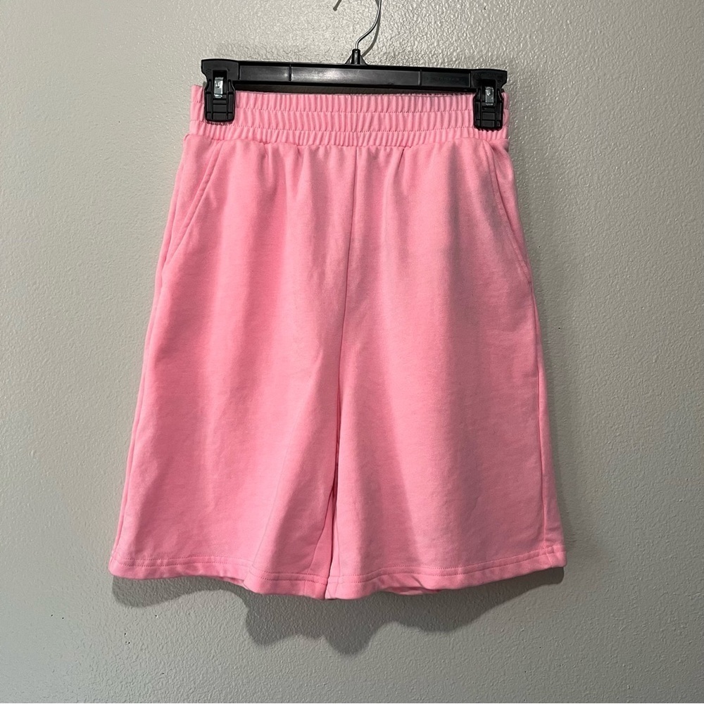 ELODIE-Pink High Rise Bermuda Style Shorts Size XS